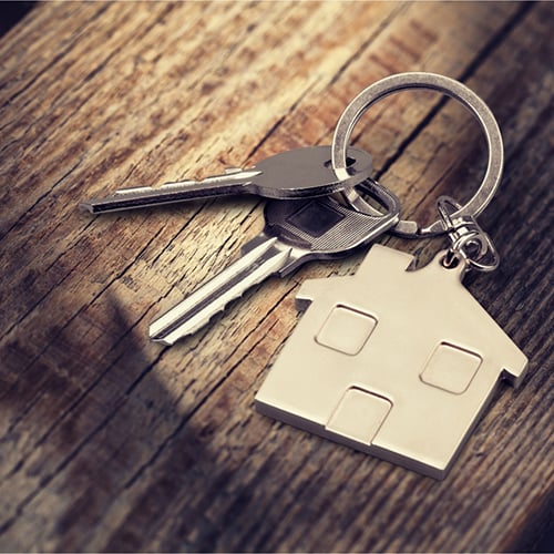 House keys on a table