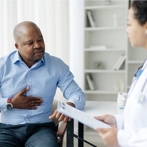 A patient seeing a doctor