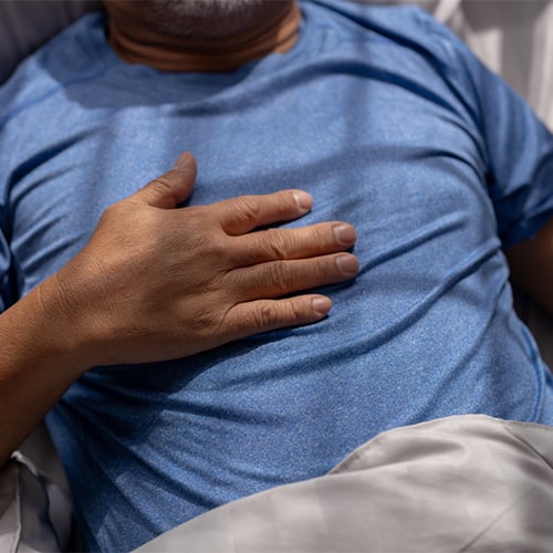 A person with chest pain